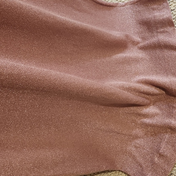 VINTAGE 70s Shayne METALLIC ROSE GLITTER Maxi Dress ,Long Sleeve,Women's Small - Picture 9 of 9